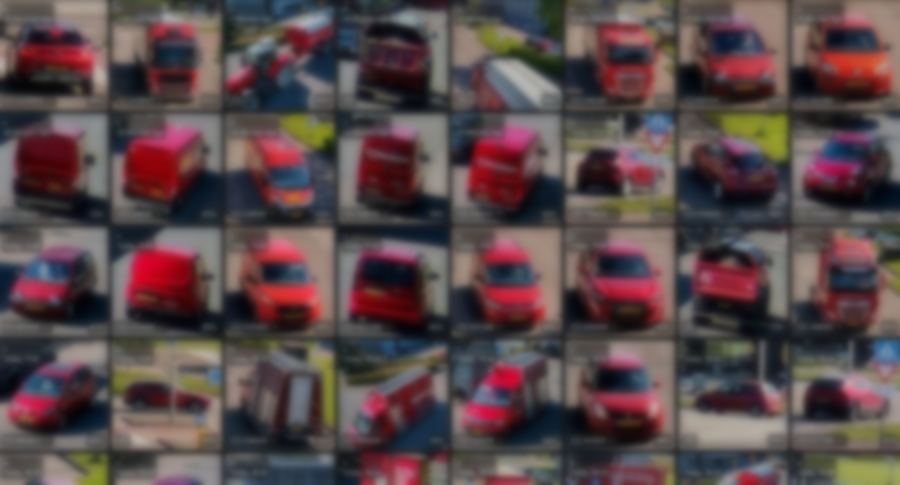 Zoekresultaat met alle rode voertuigen die zijn langsgekomen